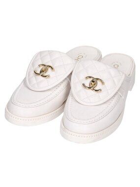 Chanel Quilted Mule Sandals Women 39